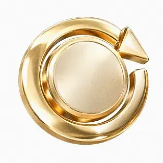 Gold circular arrow — Wicked Plays
